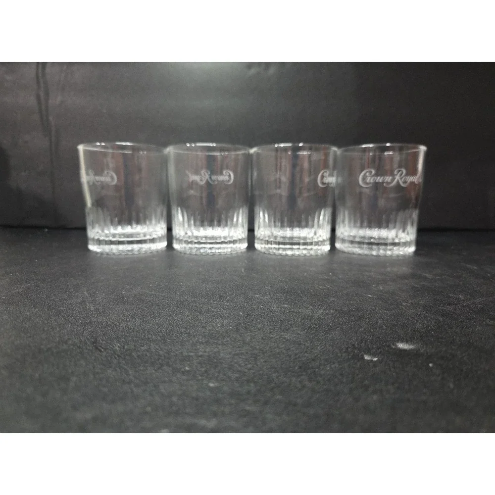 Crown Royal Whiskey Rocks Glasses, Set of 4, Limited Ed, Scotch Whiskey‎ Glass